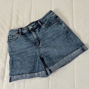 Reitmans Blue Jean Shorts Distressed Mid-Thigh